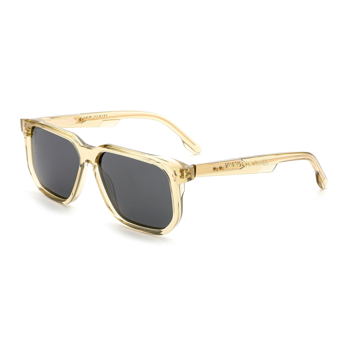 Side view of Waylon Smith The Vinewood sunglasses in Champagne Gold, transparent gold-toned acetate frame