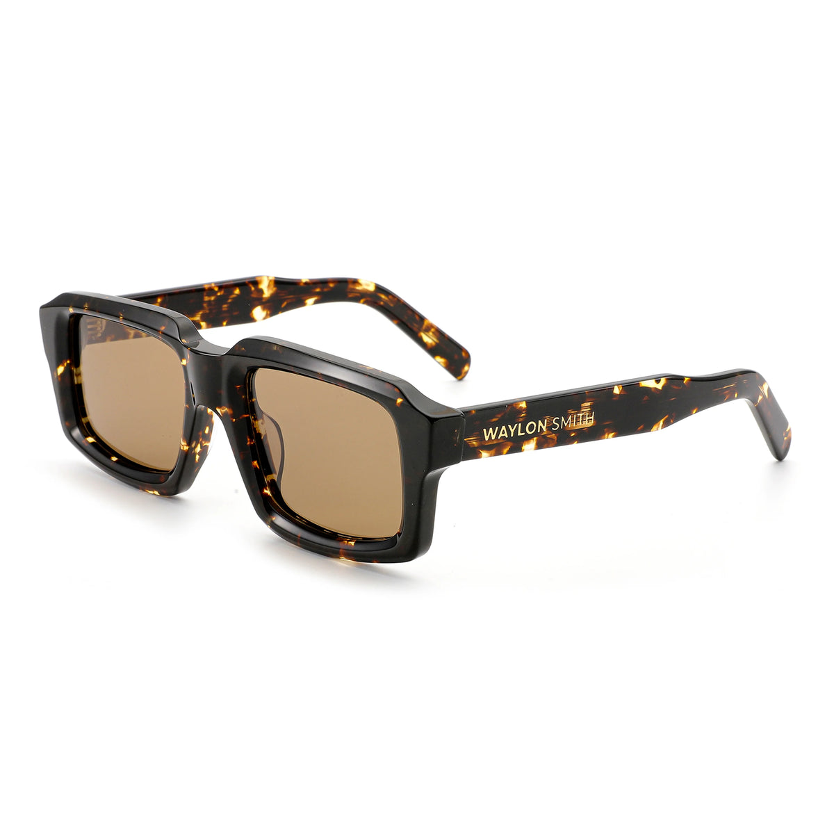 Waylon Smith Syndicate sunglasses in Classic Tortoise - mottled brown tortoiseshell acetate frame, side view