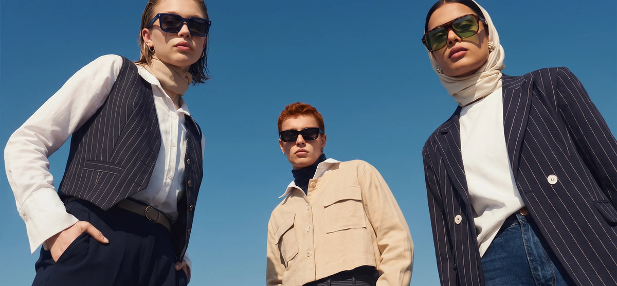 Three models wearing Waylon Smith sunglasses, lifestyle collection bannerslider_item_KnFx66